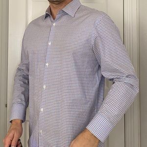 Patterned men’s dress button down from BR